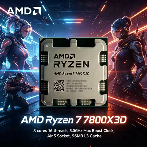 AMD Ryzen 7 7800X3D Gaming CPU, 8-Core 16-Thread, 5.0GHz Boost, 5NM, 96M Cache, AM5 Socket Desktop P