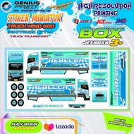 STIKER A3 MINIATUR TRUK HINO 500 BOX LONG CHASIS (New)UK.40&50CM