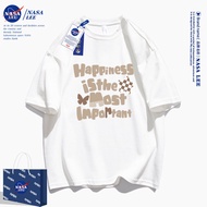 Áo Thun Nữ Cổ Tròn Tay Ngắn in Họa Tiết Màu Tương Phản Phong Cách Mỹ Cổ Điển Thương Hiệu NASALEE Mùa