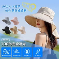 direct from japan [ARSZHORSVS] UV Cut Hat Women's Wide Brim Sunburn Protection Up to the Scruff of the Neck Cool Contact Feeling Complete Blackout With Ponytail Hole Breathable Lightweight Folding Convenient to Carry With Chin Strap Small Face Effect Trav