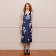 [DISAYA] - Midnight Bloom Pop Dress มิดิเดรสแขนกุดลายปริ้นดอกคาร์เนชั่น