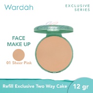 Bedak Wardah Two Way Cake Refill Make Up Brightening Bedak Padat Bedak Glowing Anti Air Tahan Lama B