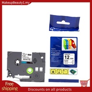 Label Tape Replacement for  P- TZe Label Tape 12mm 0.47 Inch Laminated 26.2 Feet Black on White(8M),