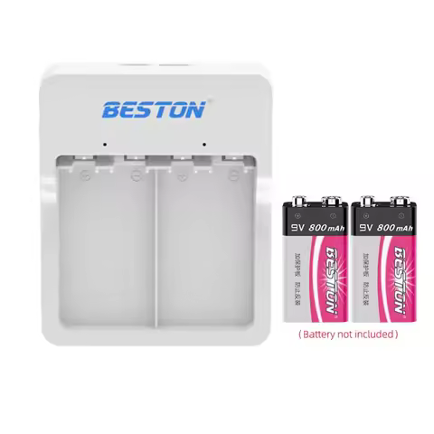 9v Rechargeable Battery Charger + LED Indicator 2-slot Cradle Charging Lithium/NiMH Battery 9v Batte