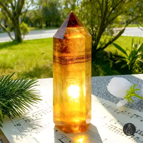 1 Pcs AAAAA Quality Yellow Fluorite Tower | Natural Crystal | Polished and Smooth | Yellow Fluorite 
