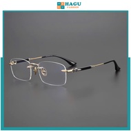842 rimless frame glasses, square form, anti-UV eye protection, youthful style-HAGUF