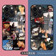 2024 Apple 15 Glass Case Jay Album Phone Case Jay Chou Poster iPhone14/13/12/11 Universal Phone Case Anti