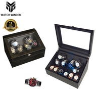 【Local Stock】Automatic Watch Winder Box 3+3 Slot /6+6 slot Wood watch box storage display box With M