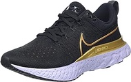 Nike Women's React Infinity Run Flyknit 2 Running Shoe, Black/Metallic Gold-Grey, 6 M US