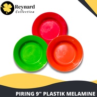 Piring Makan 9 inch Plastik (1 Lusin, 12pcs) Tebal Super Warna Melamin