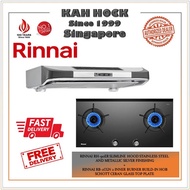 RINNAI RH-90ER SLIMLINE HOOD STAINLESS STEEL+RINNAI RB-2CGN 2 BURNER HOB BUNDLE