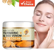 Turmeric & Bee Venom Cream - Fragrance-Free Deep Moisturizer for Face, Rich in Glycerin, Collagen.  