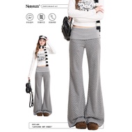 Casual Flared Pants, Mid-Rise, ,Gray Pants for Women