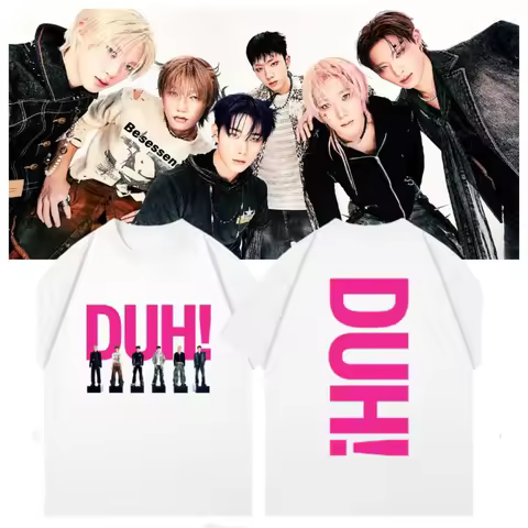 Kpop P1Harmony DUH Album Cover Print T-shirt Summer Short Sleeve Tee for Fans Men Women Clothing Fas