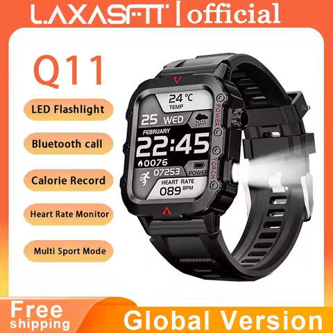 LAXASFIT 2025 New Sports Smart Watch 1.71 Screen Bluetooth Talking Watch LED Flashlight Outdoor Spor