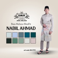 [ LATEST EDITION ] - Baju Melayu Nabil Ahmad -SLIM FIT- EXCLUSIVE - TRADITIONAL BAJU MELAYU - BLUE &