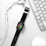 Apple Watch Series 1 , Series 2, Series 3 - Apple Watch 真皮手錶帶，適用於Apple Watch 及 Apple Watch Sport - Freshion 香港原創設計師品牌 - 黑色文字圖案 93