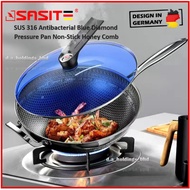 SASITE🇩🇪German Honey Comb Non-stick pan, Wok Double Frying Grill Pan 316 stainless steel food grade 