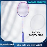 ALPSPORT GJ Bow Carbon Badminton Racket - 10U Ultra-Light  Full Carbon Fiber, High Tension 30LBS, On