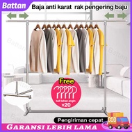 Teleskopis Jemuran baju stainless besi kuat Tiang pengering pakaian multifungsi Rak pengering pakaia