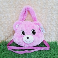 Care Bears 2in1 Fur Sling Bag Care Bears Pink Doll Carrying Bag Care Bears Sling Bag