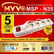 MYVO CABLE PLUG 1.5m 5m3m 2 - 3 - 4 - 5 holes SNI ORIGINAL extension plug