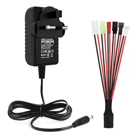 HTRC Nimh Nicd Battery Charger With 6 Connectors For 2-10s Nimh/Nicd Battery Car Boat Drone Model Un