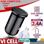 Fast Charging Car Charger 2 OUTPUT VIVAN VCC01 CAR CHARGER 2 PORT B8X0 simple premium quality good q