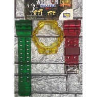 BNB CUSTOM GA700 JELLY RASTA + BUCKLE JAPAN + 2 PCS SPRING BAR FOR ORIGINAL GSHOCK