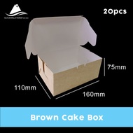 Brown Cake Box / Kraft Cake Box (6.5'' x 4'' x 3'') (20 pcs)