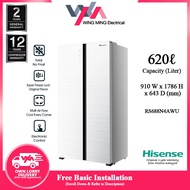 Hisense 620L Side bySide 2 Door Inverter Refrigerator (RS688N4AWU/RS688N4ABU)Peti Sejuk/Fridge/冰箱