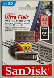 SanDisk Ultra Flair 32GB USB3.0 Flash Drive 15x