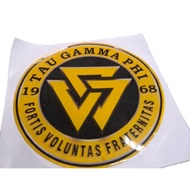 Tau Gamma Phi Rubberized 3D LOGO EMBLEM waterproof sticker TRISKELION STICKER sold per piece