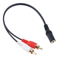 3.5mm Audio Jack Female to RCA Audio Converter 30cm สายแปลง aux 3.5mm เมีย to RCA ขาวแดง