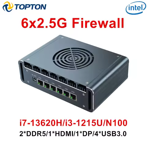 Topton Solid i7 13620H i3 1215U N100 Firewall Mini PC 6x2.5G LAN intel i226-V DDR5 NVMe Proxmox pfSe