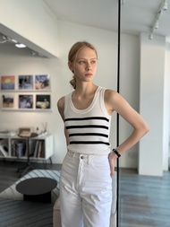 GREYSCALE T96 - Stripe knit tank top (3 colors) *ทรงหลวม-ผ้าบางนุ่ม-ยืดได้เยอะมาก* มีไซส์XS มาเพิ่มค