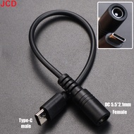 JCD DC Type-c Male Female To 5.5*2.1 Female Cables 5521 Power Jack DC Power Conector 5.5x2.1 Adapter