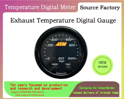 Hot Selling Aem30-0305 Exhaust Temperature Digital Gauge 52mm Panel Gauge Egt Temperature Probe