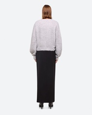Helmut Lang 淺灰色弧形袖船領毛衣/女裝/ S