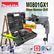 MAKITA M0801BX1 HAMMER DRILL DRIVER WITH FREE 74 PCS ACCESSORIES/ IMPACT DRILL DRIVER