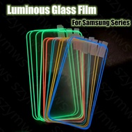 Samsung Galaxy S23 S22 S21 Plus S21 S20 FE S10 Lite Note 20 Colorful Luminous Tempered Glass Screen Protector Film