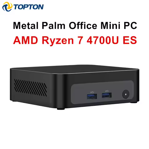 Topton Palm Gaming Mini PC AMD Ryzen 7 4700U ES 3 5300U ES 2*DDR4 2*M.2 Slots Portable Office Deskto