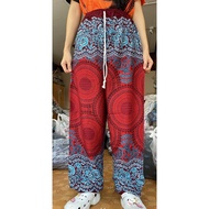 Elephant Pattern Long Pants Cuffed Legs Men/Women