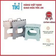 Ghế đẩu mini xếp gọn HOKORI nhựa VIỆT NHẬT cao cấp - Quai xách, đôn kê chân size lớn- Hàng chính hãn