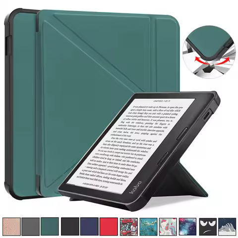 For KOBO Sage Cover 8 inch Fold PU Leather Soft TPU Back Stand Shookproof Cover For Funda Kobo Sage 