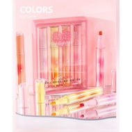 Set of highlighter pens, 4-color memory pens, cute highlighter pens for students