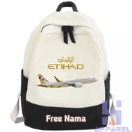 ETIHAD AIRWAYS CHILDREN'S BACKPACK WITH FREE NAME