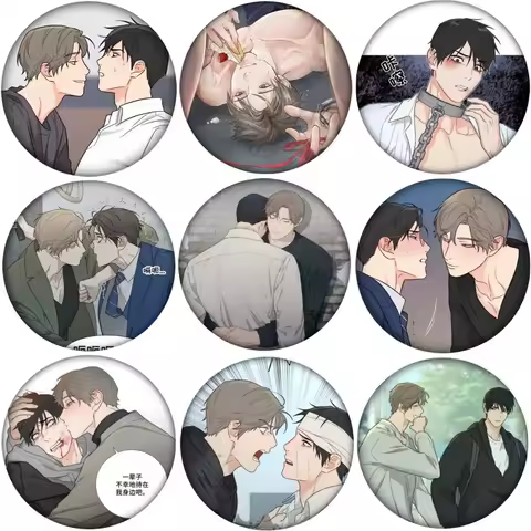 58MM Korean BL Manhwa Sadistic Beauty Cosplay Badge Anime Brooch Pin Accessories For Clothes Backpac