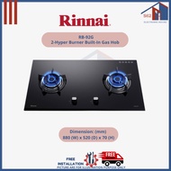 RINNAI RB-92G 2-Hyper Burner Built-In Gas Hob Schott Glass (black) Top Plate - FREE Replacement Installation