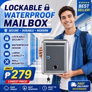 Outdoor Lockable Mailbox Waterproof Aluminium Post Box Secure Wall Mounted Letter Box Suggestion Box
